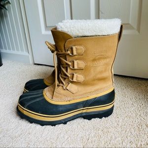 SOREL - Men's Caribou Waterproof Boot for Winter - Size 11 - color: Buff